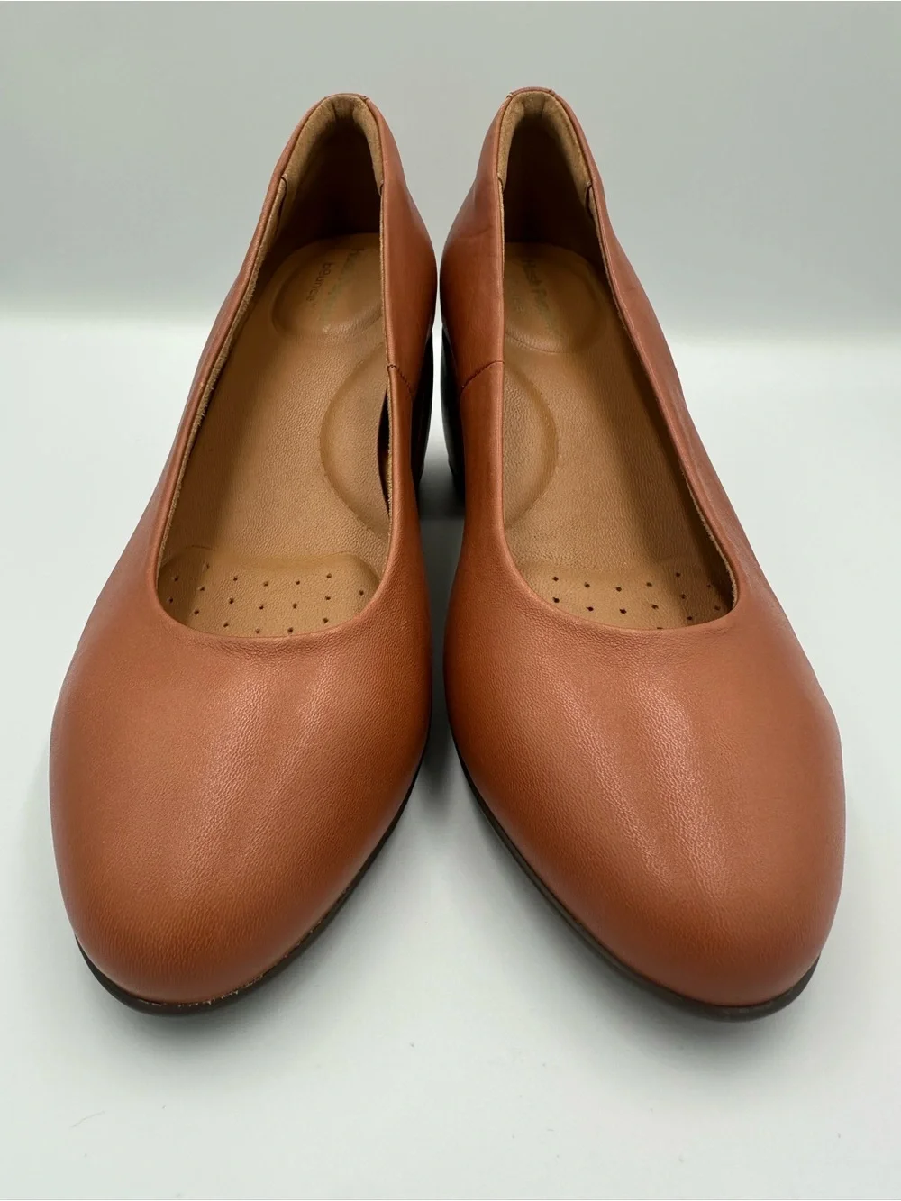 Hush Puppies Bounce Brown Leather Block Heels Women’s Size 7/7.5?